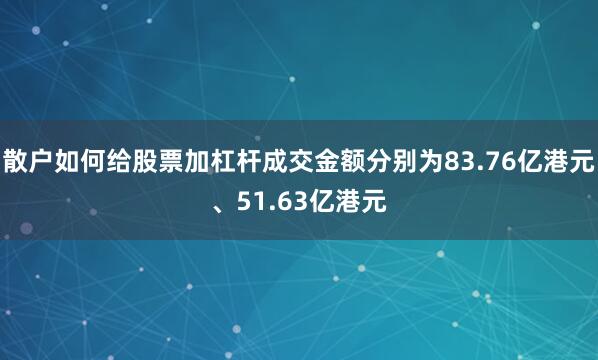 散户如何给股票加杠杆成交金额分别为83.76亿港元、51.63亿港元